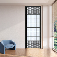 Pintu Kamar Mandi Interior Aluminium Anti Air Kaca Temper Berbingkai Tipis Hitam KOMPSTAR Desain Minimalis Modern Garansi 5 Tahun