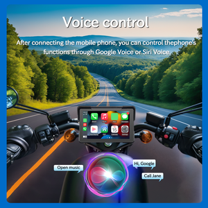 Lecteur multimédia GPS de navigation Android Auto sans fil LELV Mt7001, écran tactile étanche IPX7 pour motos, écran CarPlay - Product Image 4