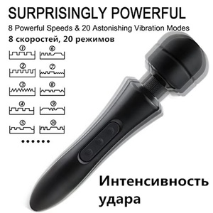 ויברטור ידני נטען ב-USB, Bestco Big Strong, 20 מהירויות, <span class=keywords><strong>8</strong></span> תדרים, עמיד במים בתקן IPX5, ללא לטקס, לנשים, לגירוי הדגדגן. - Product Image 3