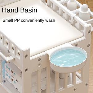 <span class=keywords><strong>Table</strong></span> à <span class=keywords><strong>langer</strong></span> et armoire <span class=keywords><strong>de</strong></span> rangement pour bébé avec tiroir pliable, design multifonctionnel, en plastique, manuel, 0-12 mois - Product Image 2