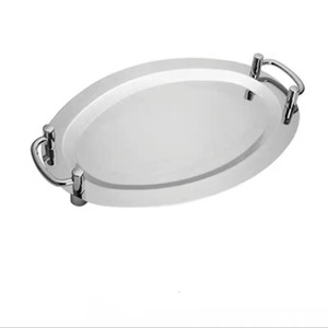 YOUYIZU Verchromte Edelstahl Rechteckige Dekorative Servier- und Aufbewahrungstabletts Restaurantplatten für Catering - Product Image 2