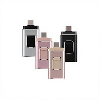 Nouvelle clé USB 4-en-1 en métal haute capacité (128 Go/64 Go/32 Go) pour iPhones, Android, PC - Vente en gros disponible USB 2.0/3.0 Type-C
