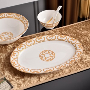 European Color Bone China <b>Dinnerware</b> Sets Family Tableware-Western Food Plate Bowl Coffee Set Classic Hot Sale Classic Giveaways - Product Image 4