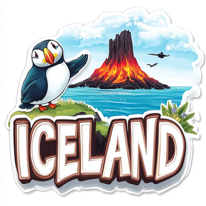 แม่เหล็กติดตู้เย็นทำจากเรซินแม่เหล็กติดตู้เย็นพร้อมรูปทิวทัศน์ภูเขาไฟน้ำแข็งเรคยาวิก - Product Image 3