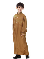 Nouvelle robe longue caftan pour enfants musulmans arabes, Jubba Thobe Abaya Kimono, vêtements islamiques pour enfants, robes longues, robe Dubaï arabe