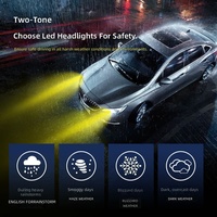 Ampoules de phares de voiture LED 12V super lumineuses à trois couleurs, 16000 lm, H7 H1 H11 9005 H4, double faisceau ; Vente directe usine