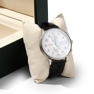 Boîte d'emballage de montre en cuir haut de gamme personnalisée, boîte à bracelet avec coussin, boîte de rangement pour montre en velours - Product Image 6