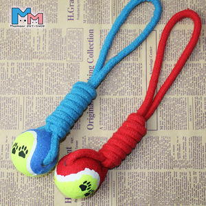 Sunraymascota 2025 New Arrival Clean Teeth Interactive Training Chew Pet <strong>Tennis</strong> <strong>Ball</strong> Rubber <strong>Rope</strong> <strong>Dog</strong> Tug <strong>Toy</strong> - Product Image 3