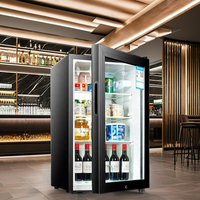 Smart Portable 33 ~ 235L Energy Cola Cosmétique Porte En Verre Mini Réfrigérateur Avec Serrure Et Clé