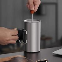 Cafetière à piston réutilisable en titane pur, à large ouverture, avec filtre à café et thé, portable pour le voyage, la maison, le camping en extérieur, grande capacité