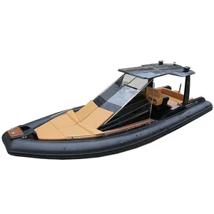 CE Semi rígido de lujo RIB 960 barco Hypalon inflable de fibra de vidrio casco yate RIB barco de pesca RIB barco con motor fuera de borda