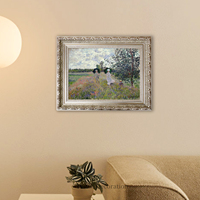 Tableaux muraux vintage de paysages européens et de fleurs, impressions d'art, décorations de mariage suspendues, cadre en bois, toile de luxe