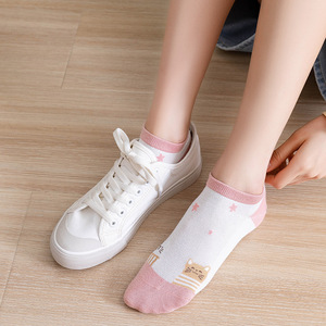 Women's Ankle Socks Spring Summer Mesh Breathable Sweat Absorbent Cartoon Cotton Casual 10 Pairs Pack - Product Image 4