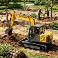 Mini-excavatrice économique de 7 tonnes, excavatrice hydraulique de 35,9 kW, moteur haute performance, pour travaux de terrassement municipaux de petite envergure