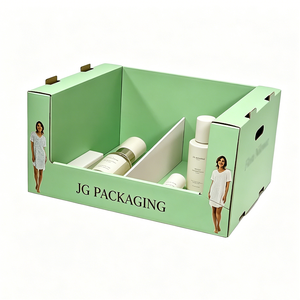 Boîte de présentation en carton ondulé PDQ avec logo imprimé en CMJN, design personnalisé, pour les produits cosmétiques et les soins de la peau en magasin de détail - Product Image 3