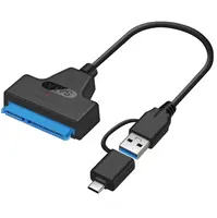 Câble adaptateur USB 3.0 vers Sata 2-en-1 Super Speed pour disque dur, convertisseur rapide