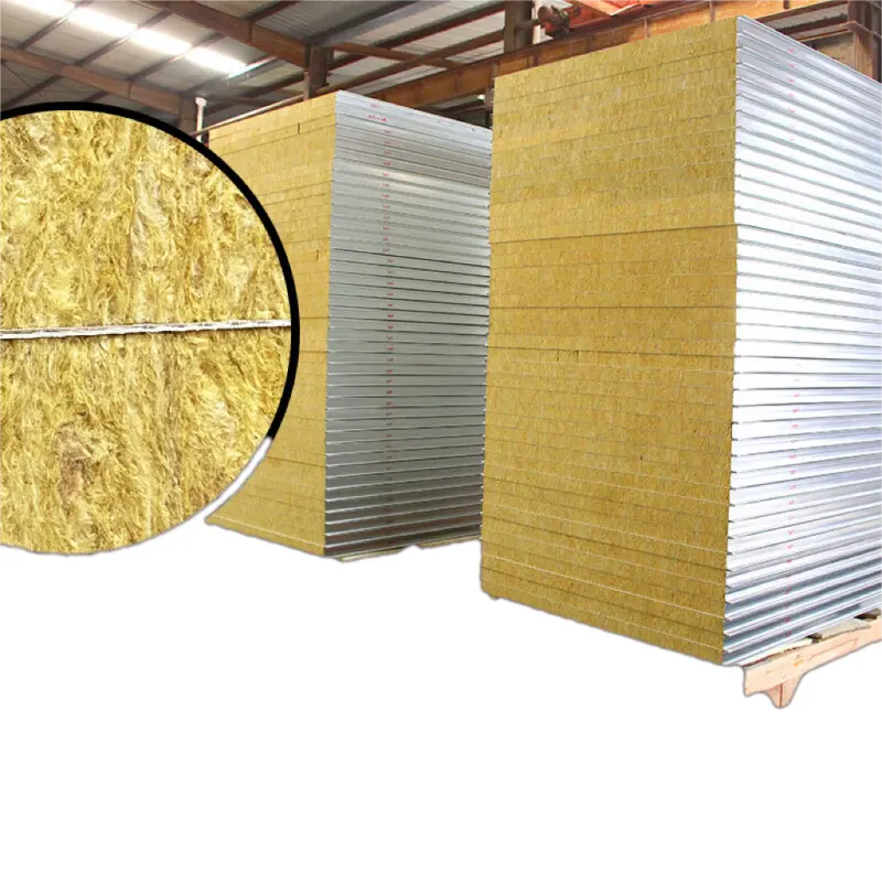 Lightweight Rock Wool Foam Sandwich Panel for Shipping Container Insulation panels Easy to Transport Purification board