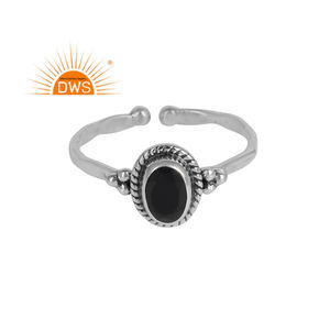 แหวนพลอยโอนิกซ์สีดำธรรมชาติสีเงิน925ขายดีล่าสุดเครื่องประดับที่กำหนดเองสำหรับผู้หญิงของขวัญสำหรับผู้หญิงสำหรับเธอ - Product Image 1
