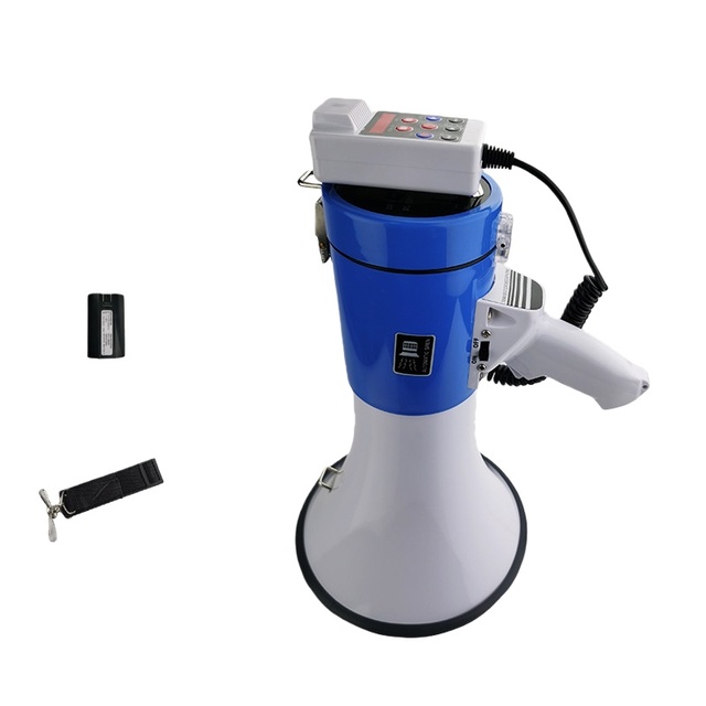 Handheld Li-ion Display Megaphone High-Power Amplifier with Recording Alarm USB TF Card Durable Loudspeaker