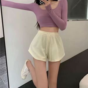 Shorts de sport pour femmes, d'été, légers, amples, décontractés, <span class=keywords><strong>grande</strong></span> <span class=keywords><strong>taille</strong></span>, à jambe large, <span class=keywords><strong>taille</strong></span> haute, coupe trapèze, vente en gros à prix abordable - Product Image 6