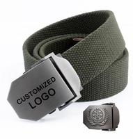 Cinturón de Lona Táctica para Hombre, Diseño OEM, Logotipo Personalizado, con Hebilla Metálica Resistente, para Uso Casual al Aire Libre