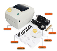 Imprimante d'étiquettes de codes-barres à transfert thermique direct de bureau compatible GC420T(GK888T) 203 dpi en stock Impression couleur 4 pouces