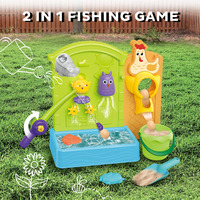 Jeu de pêche à l'eau et au sable 2 en 1 avec seau Jeu de pêche d'été en plein air pour enfants