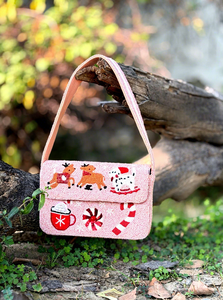 Funda para Bolso de Hombro en Forma de Silla, Hecha a Mano con Cuentas de Vidrio Lavables, Impermeable y Ecológica, con Patrón de Flores Bordadas en Azul - Product Image 4