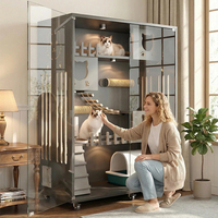 Vente Flash : Villa pour Chat de Luxe Multi-Niveaux, Moderne, Personnalisée, en Bois Écologique, Durable et Imperméable – Mobilier Cage pour Animaux
