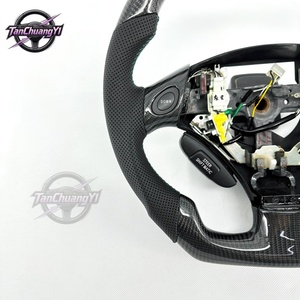 Volant de voiture personnalisé en cuir perforé et fibre de carbone pour JZS160 GS300 GS430 2001-2005 - Product Image 3