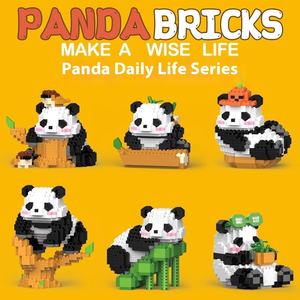 Wholesale Plastic Puzzle Assembly Toys Tiny Particle Gifts China Panda Flower Building <strong>Blocks</strong> 1:8 Scale Model Toy - Product Image 2