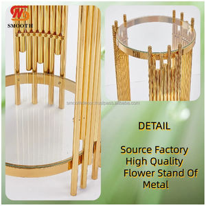 ขาตั้งดอกไม้ทรงกระบอกสำหรับงานแต่งงานและงานเลี้ยงฉลองเด็กอ่อน  ชั้นวางเค้กและขนมหวานสีทอง  ตกแต่งโต๊ะได้ตามต้องการ - Product Image 2