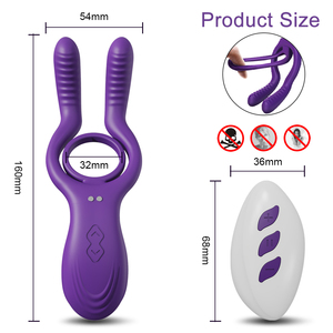 Großhandel Paare teilen Verriegelung Spermien ring Double Pleasure Male Wearable Pennis Ring - Product Image 5