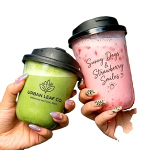 Wholesale Custom Logo Printed 90mm 95mm 10 12 16oz BPA Free U Shaped Clear Bubble Milk Tea Disposable PET <b>Plastic</b> <b>Cup</b> with Lid - Product Image 2