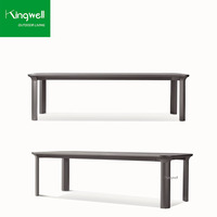 Ensemble de mobilier de jardin moderne de qualité supérieure pour hôtels et parcs, en aluminium, avec chaises en corde tressée et table carrée