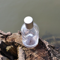 Botol Parfum Kaca Lab Mewah 30ml, Leher Bulat, Transparan, dengan Pompa Semprot, Kosong