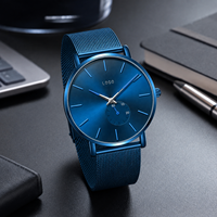 Reloj de Hombre, Moderno, Ultrafino, de Cuarzo, Resistente al Agua 30M, Correa de Aleación, Esfera de 41mm con Agujas, Diseño Casual