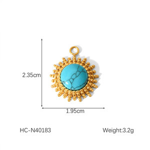 Colgantes de Turquesa Vintage de Acero Inoxidable 316L con Baño de Oro de 14k y 18k, Inoxidables, para Fabricación de Joyas, Collares y Pulseras - Product Image 6