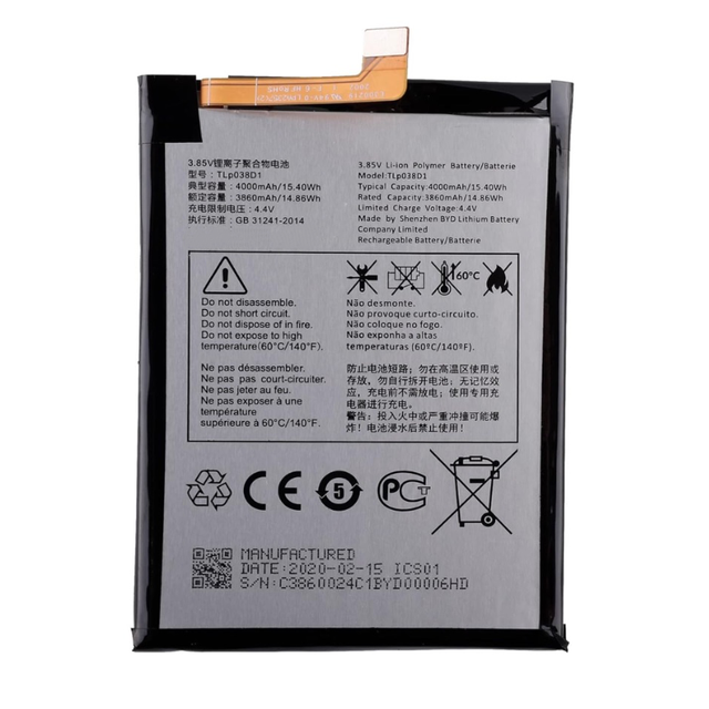 4000mAh Replacement Battery TLP038D1 TLP038D7 TLP038DA for Alcatel 1S 3L Cell Phone 5028D 5028Y 5029D T770H Smartphone Batterie