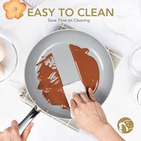 Poêles à frire modernes en métal non toxique revêtues de céramique Batterie de cuisine antiadhésive durable avec caractéristiques durables