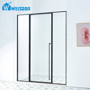 Charnière de haute qualité noir mat 304 acier inoxydable verre trempé salle de bain porte de douche encadrée - Product Image 1