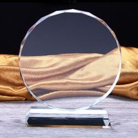 Honor de cristal al por mayor K9 trofeo de cristal en blanco premios personalizados 3D grabado láser trofeos de cristal para regalo de negocios
