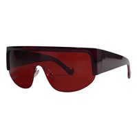 Lunettes de soleil Y2K One Piece Shield UV400 semi-cerclées à branches larges, couvrant le visage, tendance pour hommes et femmes