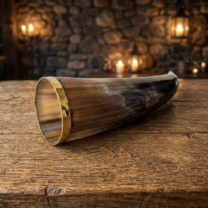 Corne à boire en corne de buffle, style bateau viking, polie, artisanale, écologique, pour bière, hydromel, bière artisanale, gravure personnalisée - Product Image 4