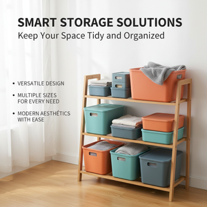 Solutions polyvalentes d'organisation domestique : Boîte <span class=keywords><strong>de</strong></span> rangement robuste en PP avec poignées intégrées - <span class=keywords><strong>Organisateur</strong></span> à couvercle anti-poussière - Product Image 3