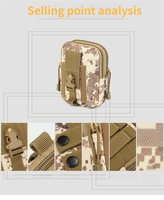 Sac de taille tactique 800D, rangement pour téléphone portable, pochette tactique, sac bandoulière, sac de vélo, sac de rangement tactique