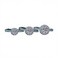 Bagues en argent sterling 925 avec serti à quatre griffes et motif camélia en moissanite pour femmes, électroplaquées, vente en gros, stock disponible