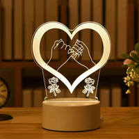 Lampe de table LED 3D en acrylique personnalisée en gros avec logo pour décoration de cadeaux
