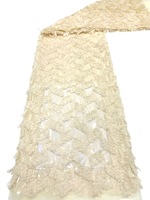 Dernière arrivée multi couleur sequin frange dentelle tissu broderie robe de mariée séquence dentelle tissu matériel pour robe de soirée