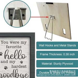 Wooden Photo <b>Frame</b> <b>With</b> Dog Collar Holder Pet Memorial Keepsake Desktop Ornament Rectangular Horizontal Digital <b>Printing</b> - Product Image 3